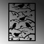 Wallity Tree Branch Birds Escultura de pared de metal negra